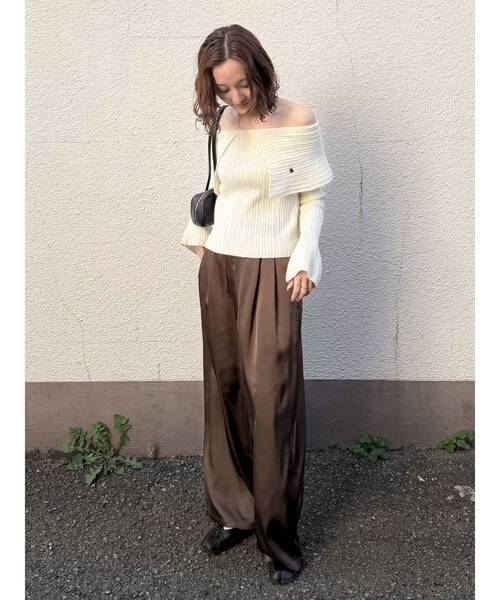 LAGUNAMOON（ラグナムーン）の「ウエストドロストサテンパンツ（その他パンツ・レディース・ブラック/ブラウン・MEDIUM/SMALL）」の15枚目の写真