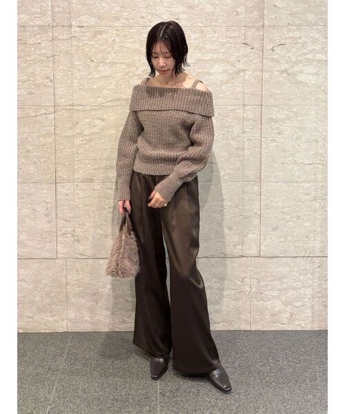 LAGUNAMOON（ラグナムーン）の「ウエストドロストサテンパンツ（その他パンツ・レディース・ブラック/ブラウン・MEDIUM/SMALL）」の17枚目の写真