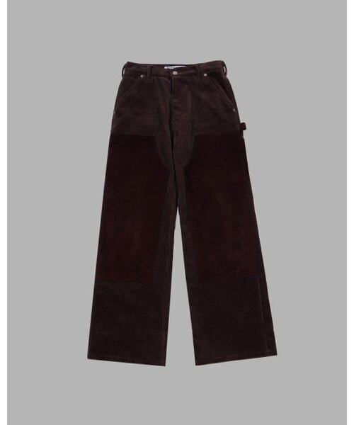 CORDUROY SUEDE CARPENTER PANTS (BROWN)