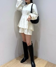 コーデュロイペプラムショートオールインワン