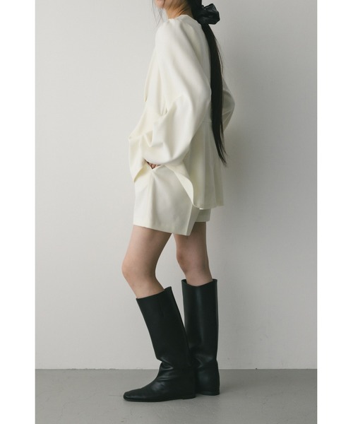 STYLEMIXER(スタイルミキサー)の「コーデュロイペプラムショートオールインワン(つなぎ/オールインワン・レディース・ホワイト/ブラック・SMALL/MEDIUM)」の4枚目の写真