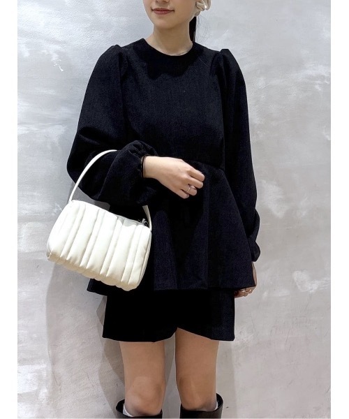 コーデュロイペプラムショートオールインワン（つなぎ/オールインワン