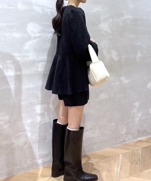 コーデュロイペプラムショートオールインワン（つなぎ/オールインワン