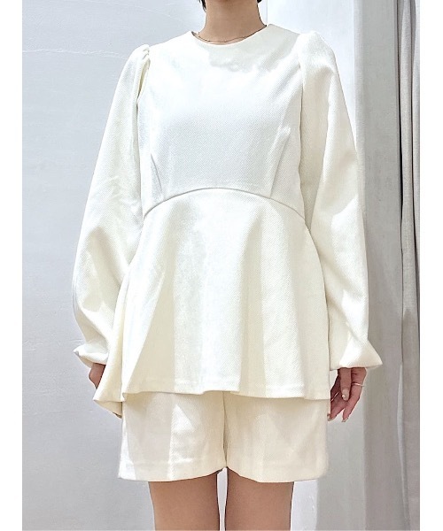 コーデュロイペプラムショートオールインワン（つなぎ/オールインワン