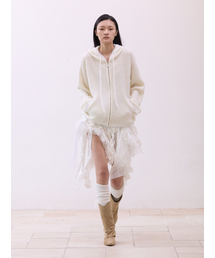 SMIEUR（エスミア）の「ファーニットジップアップ（アイボリー）（ニット/セーター）」