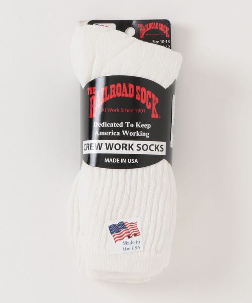 Railroad Sock（レイルロードソック）の「【RAILROAD SOCKS】Ms Crew Work SOCKS ソックス 靴下 3足組（ソックス/靴下・メンズ・ブラック/ネイビー/ブラウン/ホワイト・フリー）」の2枚目の写真