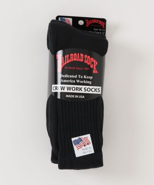 Railroad Sock（レイルロードソック）の「【RAILROAD SOCKS】Ms Crew Work SOCKS ソックス 靴下 3足組（ソックス/靴下・メンズ・ブラック/ネイビー/ブラウン/ホワイト・フリー）」の3枚目の写真