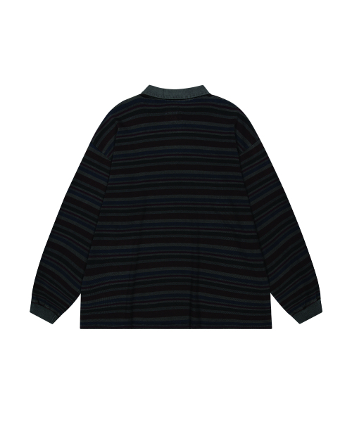 ENDOOR(エンドア)の「Vtg Evening stripe polo shirt (vtg burgundy)(ポロシャツ・メンズ・その他・1/2)」の3枚目の写真