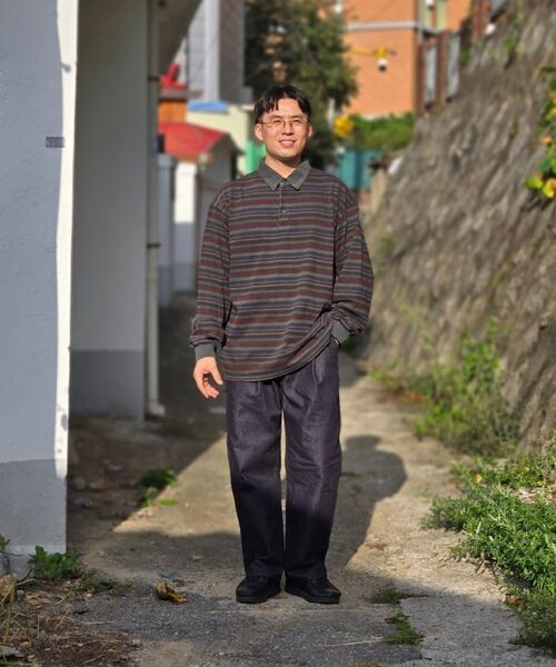 ENDOOR(エンドア)の「Vtg Evening stripe polo shirt (vtg burgundy)(ポロシャツ・メンズ・その他・1/2)」の10枚目の写真