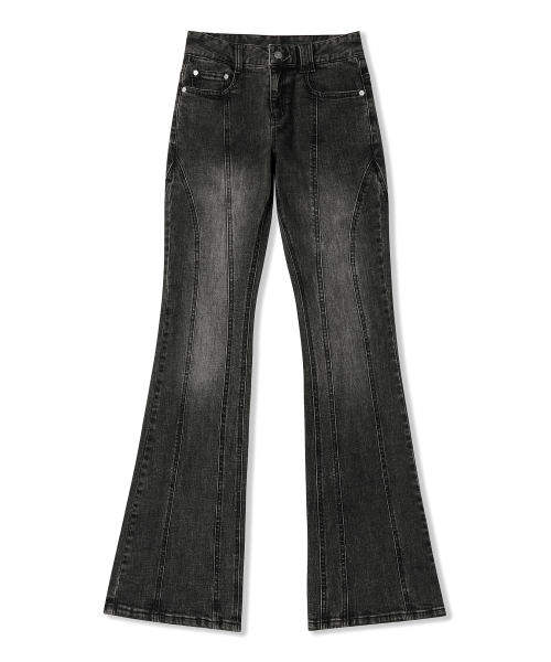 DECET WOMEN（デケット ウーマン）の「Curved Slim Low Rise Flared Jeans DCWPT011BLACK（デニムパンツ・レディース・その他・X-SMALL/SMALL/MEDIUM/LARGE）」の18枚目の写真