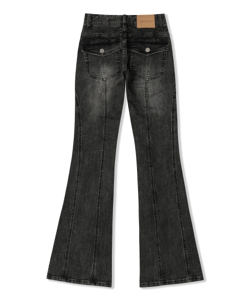 DECET WOMEN（デケット ウーマン）の「Curved Slim Low Rise Flared Jeans DCWPT011BLACK（デニムパンツ・レディース・その他・X-SMALL/SMALL/MEDIUM/LARGE）」の19枚目の写真