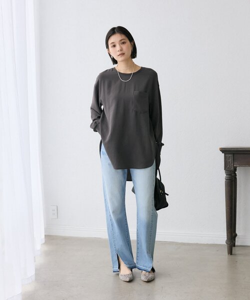 RIVE DROITE（リヴドロワ）の「【RIMH（リムエイチ）】カッティングデニム（デニムパンツ・レディース・ブルー/サックスブルー・38/36/34）」の16枚目の写真