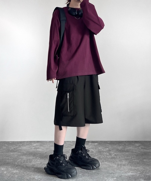 ADRER(アドラー)の「Parachute Cargo Wide Short Slacks / パラシュート カーゴ ワイド ショート スラックス(スラックス・メンズ・ブラック・XS/S/M/L)」の8枚目の写真