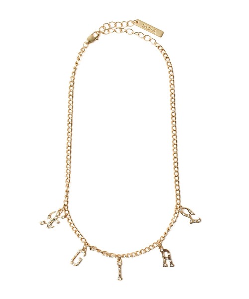 X-girl(エックスガール)の「LOGO AND RHINESTONE NECKLACE(ネックレス・レディース・ゴールド/シルバー・ONE SIZE)」の3枚目の写真