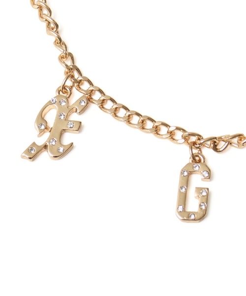 X-girl(エックスガール)の「LOGO AND RHINESTONE NECKLACE(ネックレス・レディース・ゴールド/シルバー・ONE SIZE)」の5枚目の写真