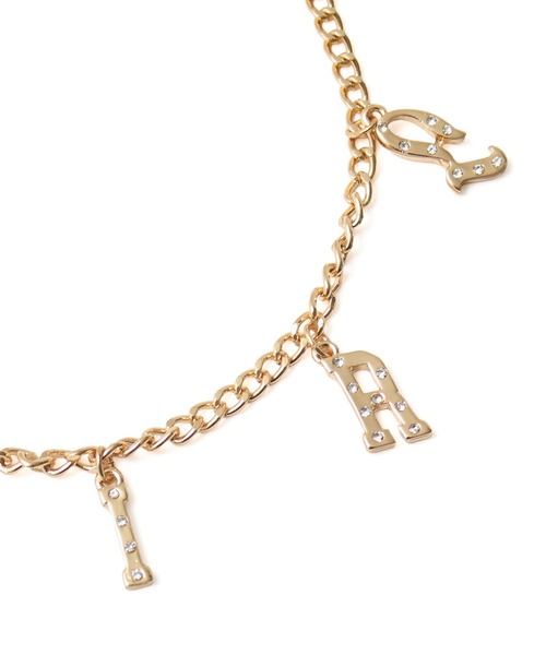 X-girl(エックスガール)の「LOGO AND RHINESTONE NECKLACE(ネックレス・レディース・ゴールド/シルバー・ONE SIZE)」の6枚目の写真