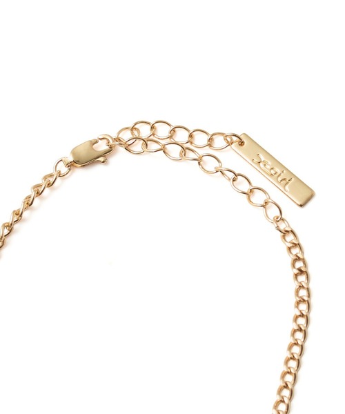 X-girl(エックスガール)の「LOGO AND RHINESTONE NECKLACE(ネックレス・レディース・ゴールド/シルバー・ONE SIZE)」の7枚目の写真