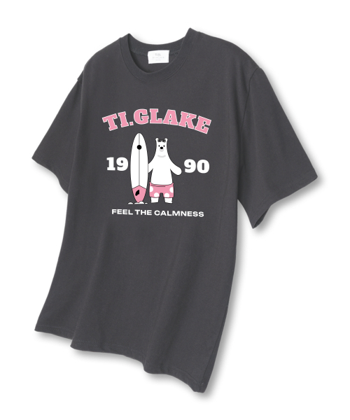 TI.GLAKE(ティーグレイク)の「ホワイトベア オーバーサイズ 半袖Tシャツ ダークグレー(Tシャツ/カットソー・レディース・その他・LARGE/X-LARGE/XX-LARGE)」の1枚目の写真