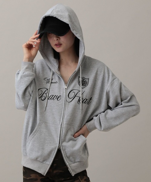 3.3 Field Trip （3.3フィールドトリップ）の「3.3 Field Trip／ユニロゴダブルジップパーカー（パーカー・レディース・ブラック/グレー・FREE）」の6枚目の写真