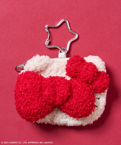 FREAK'S STORE（フリークスストア）の「SANRIO/サンリオ ”HELLOKITTY” もこもこ チャームポーチ/ハローキティ キーチャーム ポーチ/ミニポーチ/カードケース/小銭入れ（ポーチ・レディース・オフホワイト/ブラック・ONE SIZE）」の4枚目の写真