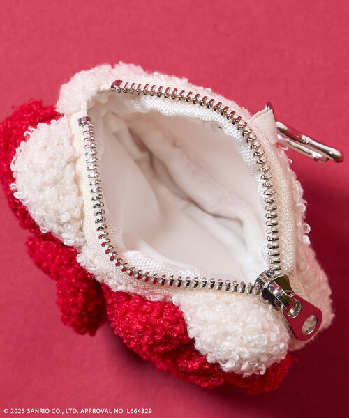 FREAK'S STORE（フリークスストア）の「SANRIO/サンリオ ”HELLOKITTY” もこもこ チャームポーチ/ハローキティ キーチャーム ポーチ/ミニポーチ/カードケース/小銭入れ（ポーチ・レディース・オフホワイト/ブラック・ONE SIZE）」の11枚目の写真