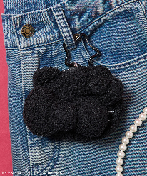 FREAK'S STORE（フリークスストア）の「SANRIO/サンリオ ”HELLOKITTY” もこもこ チャームポーチ/ハローキティ キーチャーム ポーチ/ミニポーチ/カードケース/小銭入れ（ポーチ・レディース・オフホワイト/ブラック・ONE SIZE）」の13枚目の写真