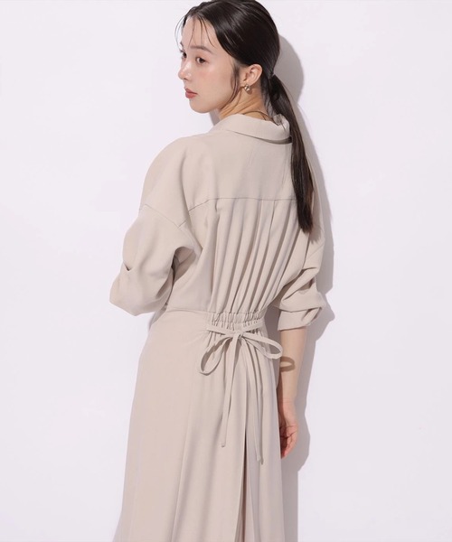 Mystrada(マイストラーダ)の「レースプリーツマチシャツワンピース(ワンピース・レディース・ピンク/ネイビー/ベージュ・38/36/34)」の6枚目の写真