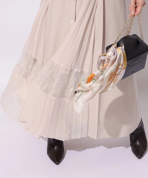 Mystrada(マイストラーダ)の「レースプリーツマチシャツワンピース(ワンピース・レディース・ピンク/ネイビー/ベージュ・38/36/34)」の7枚目の写真