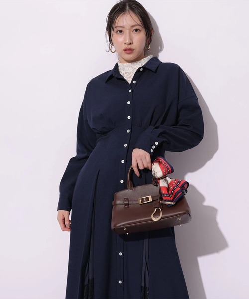 Mystrada(マイストラーダ)の「レースプリーツマチシャツワンピース(ワンピース・レディース・ピンク/ネイビー/ベージュ・38/36/34)」の11枚目の写真