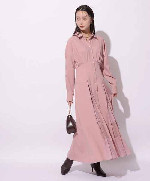 レースプリーツマチシャツワンピース（ワンピース）｜Mystrada（マイ