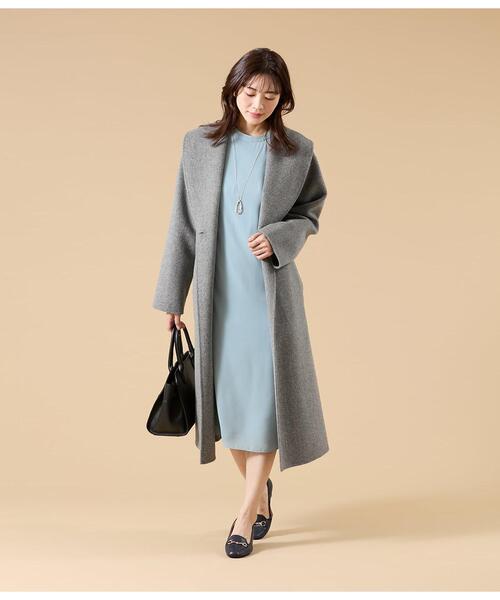 NEWYORKER（ニューヨーカー）の「【ウォッシャブル】ソフトジョーゼット 袖プリーツワンピース（ワンピース・レディース・ネイビー/サックスブルー・9号/11号）」の13枚目の写真
