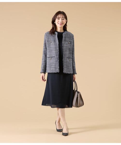 NEWYORKER（ニューヨーカー）の「【ウォッシャブル】ソフトジョーゼット 袖プリーツワンピース（ワンピース・レディース・ネイビー/サックスブルー・9号/11号）」の17枚目の写真