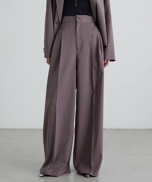 Lui's(ルイス)の「ツイミーツイルウエストタブ2タックワイドパンツ(スラックス・レディース・ブラウン/ブラック・38/36)」の11枚目の写真