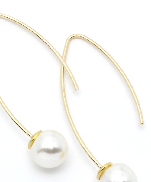 GLOBAL WORK（グローバルワーク）の「ラインパールキャッチピアス/710547（ピアス（両耳用）・レディース・イエロー系その他/その他/ライトイエロー・FREE）」の5枚目の写真