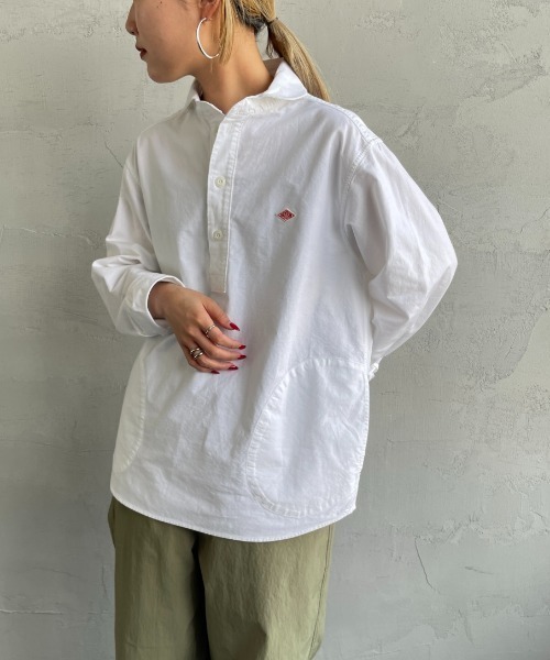 DANTON（ダントン）の「[DANTON/ダントン] ラウンドカラー オックスフォードプルオーバーシャツ(無地)（シャツ/ブラウス・レディース・ホワイト・40/38/42）」の4枚目の写真