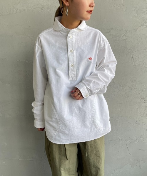 DANTON（ダントン）の「[DANTON/ダントン] ラウンドカラー オックスフォードプルオーバーシャツ(無地)（シャツ/ブラウス・レディース・ホワイト・40/38/42）」の7枚目の写真