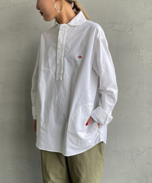 DANTON（ダントン）の「[DANTON/ダントン] ラウンドカラー オックスフォードプルオーバーシャツ(無地)（シャツ/ブラウス・レディース・ホワイト・40/38/42）」の13枚目の写真