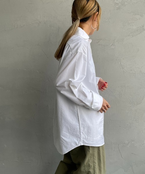 DANTON（ダントン）の「[DANTON/ダントン] ラウンドカラー オックスフォードプルオーバーシャツ(無地)（シャツ/ブラウス・レディース・ホワイト・40/38/42）」の14枚目の写真