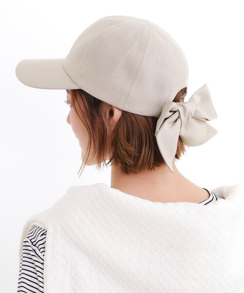 grove(グローブ)の「リボンキャップ【UVカット・サイズ調整可能】(キャップ・レディース・ブラック/ライトベージュ/グレー・00)」の10枚目の写真