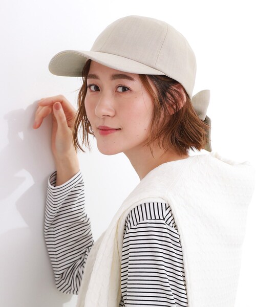 grove(グローブ)の「リボンキャップ【UVカット・サイズ調整可能】(キャップ・レディース・ブラック/ライトベージュ/グレー・00)」の12枚目の写真