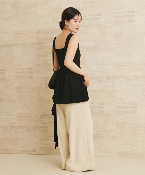 plage（プラージュ）の「Peplum Camisole ニット（その他トップス・レディース・ブラック/キャメル・FREE）」の3枚目の写真