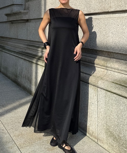 JENNE(ジェンヌ)の「カップ付きシアー2WAYワンピース(ワンピース・レディース・ブラック/ベージュ系その他・SMALL/MEDIUM/LARGE)」の5枚目の写真