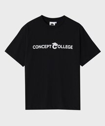 ベーシックロゴクルーネックブラック半袖Tシャツ[男女共用]