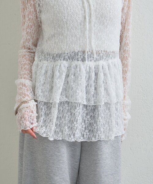 レイヤードスタイルに◎】《IVO / レース / ラインストーン》ドット