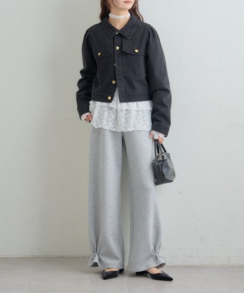 レイヤードスタイルに◎】《IVO / レース / ラインストーン》ドット