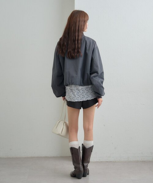 【レイヤードスタイルに◎】《IVO / レース / ラインストーン》ドットティアードプルオーバー（Tシャツ/カットソー）｜mystic（ミスティック）