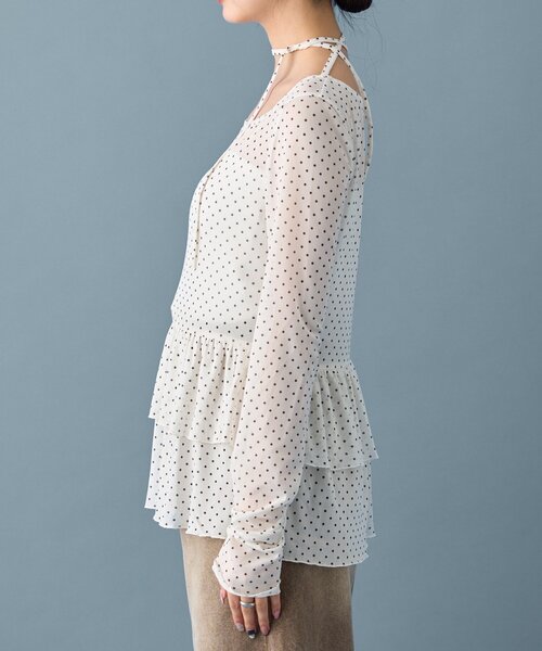 レイヤードスタイルに◎】《IVO / レース / ラインストーン》ドット