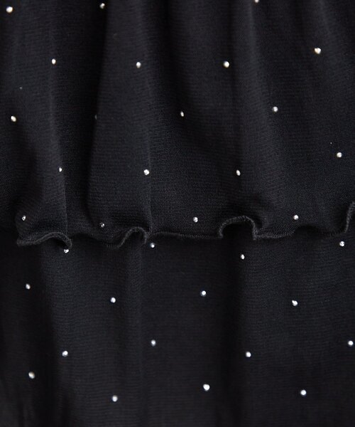 【レイヤードスタイルに◎】《IVO / レース / ラインストーン》ドットティアードプルオーバー（Tシャツ/カットソー）｜mystic（ミスティック）