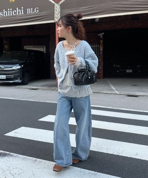 【レイヤードスタイルに◎】《IVO / レース / ラインストーン》ドットティアードプルオーバー（Tシャツ/カットソー）｜mystic（ミスティック）