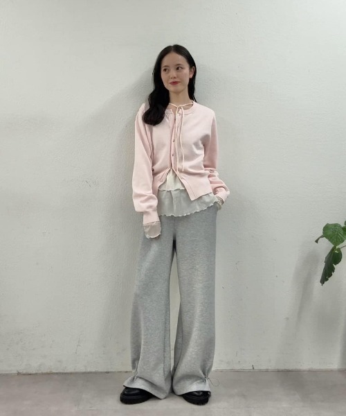 【レイヤードスタイルに◎】《IVO / レース / ラインストーン》ドットティアードプルオーバー（Tシャツ/カットソー）｜mystic（ミスティック）